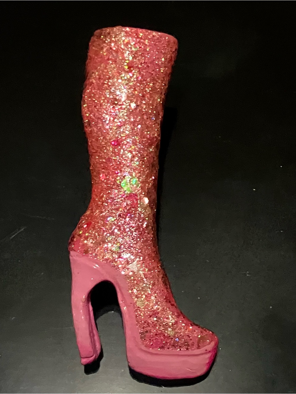 Pink Glitter Statement Brooch — Sparkling Platform Boot handmade